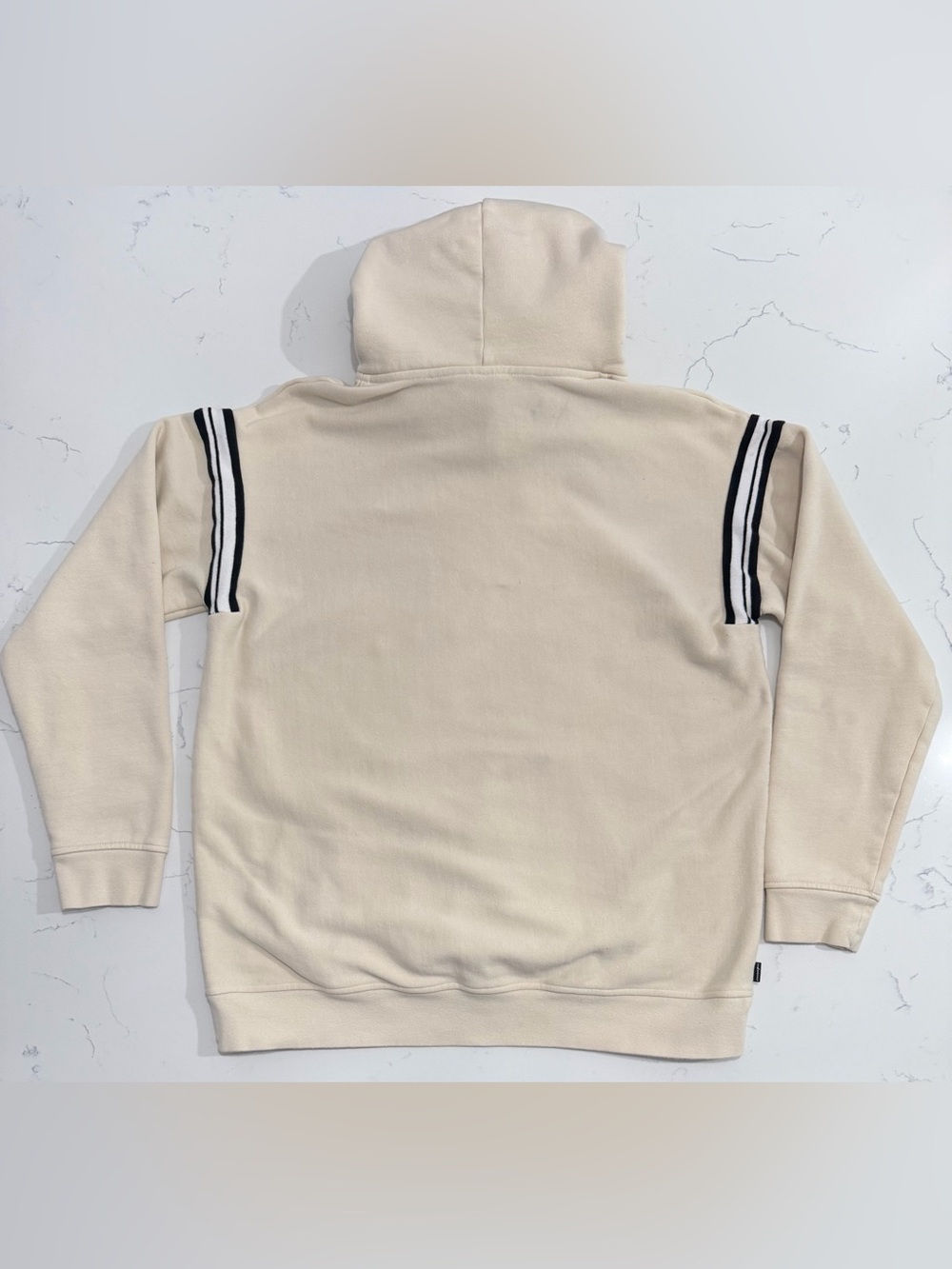 The Hundreds Hoodie Mens Large Cream Pullover Logo Embroidered Streetwear - Picture 8 of 9